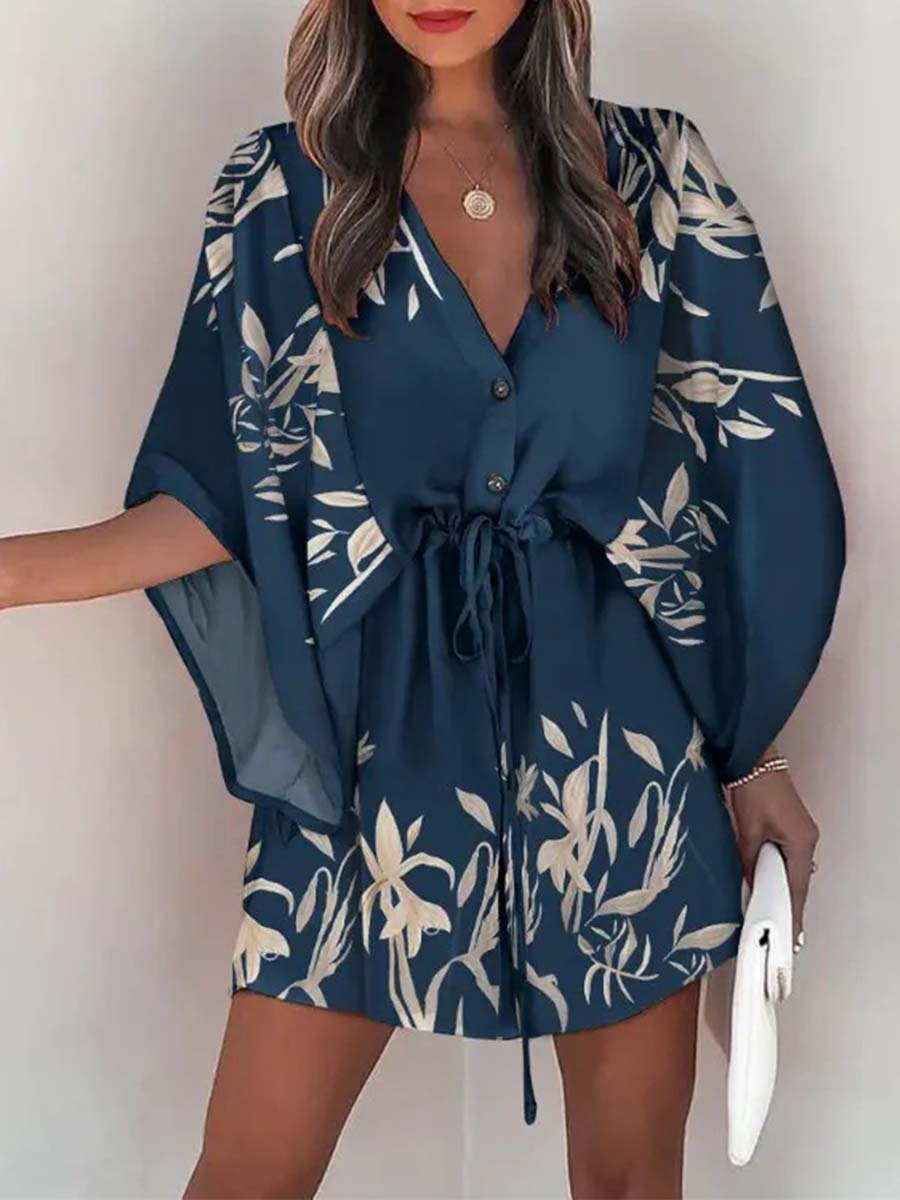 Vorioal Plants Print Dress