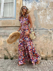 Vorioal Printed Sleeveless Dress