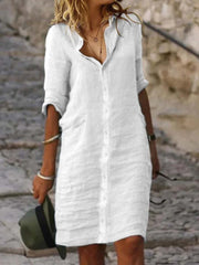 Vorioal Medium Sleeved Lapel Dress
