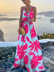 Vorioal Sling Maxi Dress With Belt