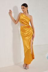 Yvette One Shoulder Slit Maxi Dress