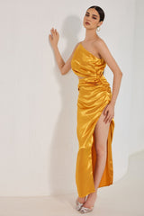 Yvette One Shoulder Slit Maxi Dress