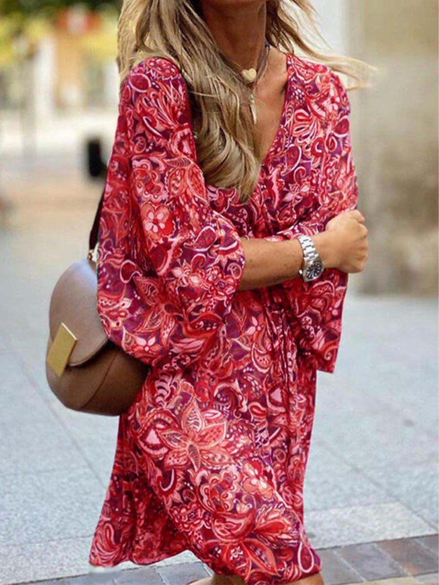 Vorioal Printed Loose Dress