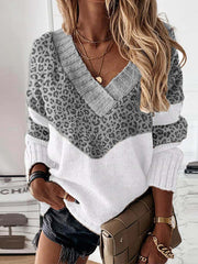 Vorioal V-Neck Knitted Sweater