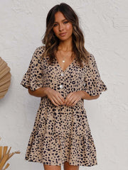 Vorioal Leopard Casual Dress