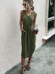 Vorioal Casual V-Neck Vest Dress