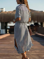 Vorioal Chiffon Shirt Dress