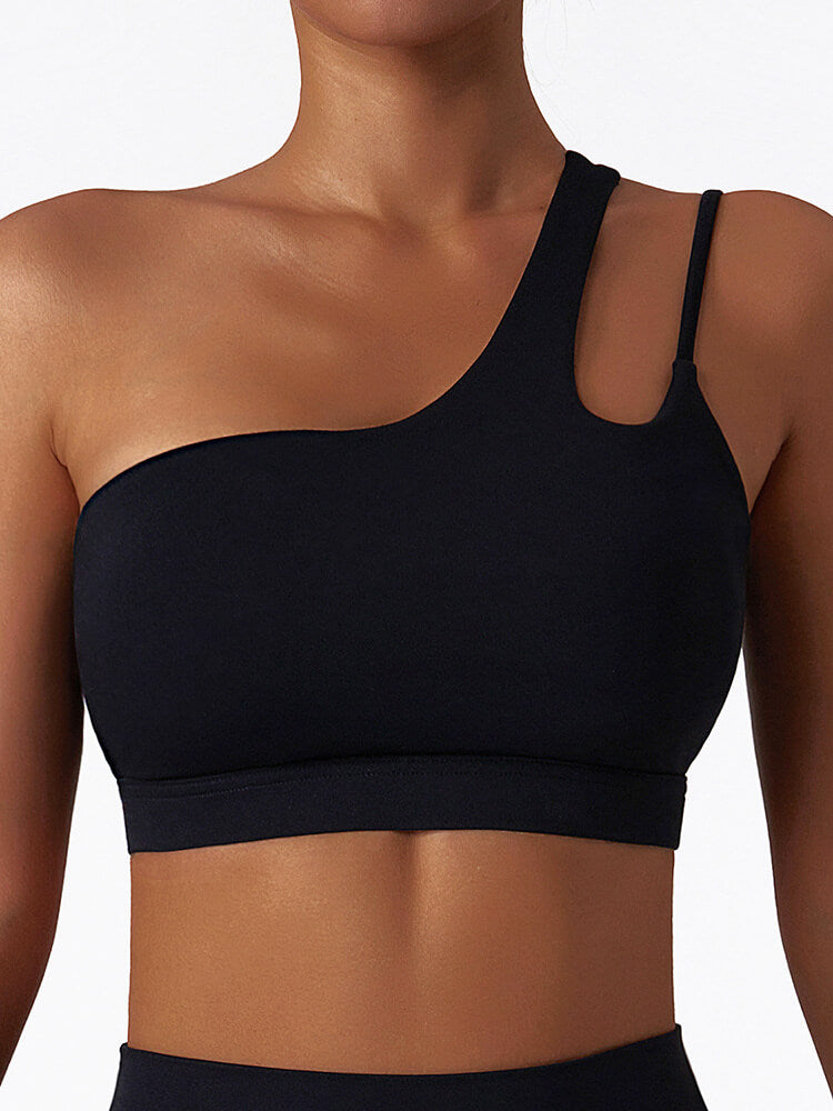 Air Cloud Cutout One Shoulder Sports Bra