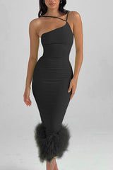 One Shoulder Midi Dress
