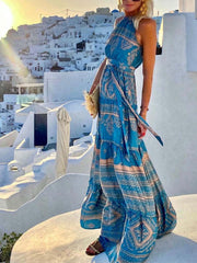 Vorioal Printed Mid-waist Dress