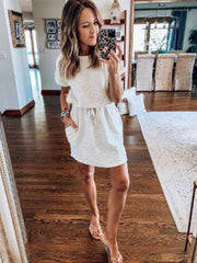 Vorioal Drawstring Daily Dress