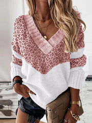 Vorioal V-Neck Knitted Sweater