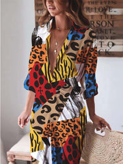 Vorioal Colorful Shirt Dress
