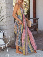 Vorioal V-neck Sexy Print Dress