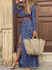 Vorioal Boho Long Sleeve Dress