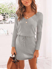 Vorioal Long Sleeve Irregular Sexy Skirt