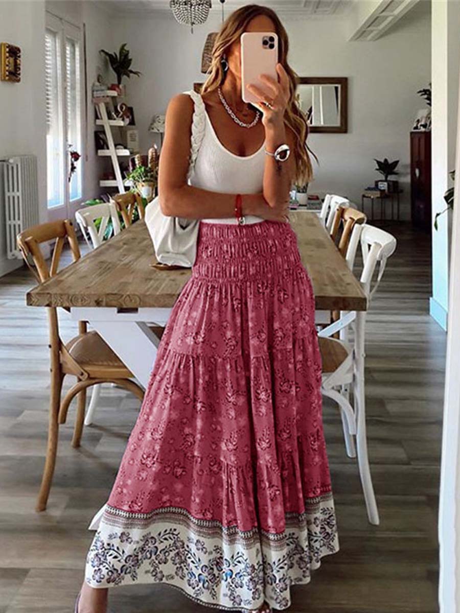 Vorioal Printed Casual Half Dress