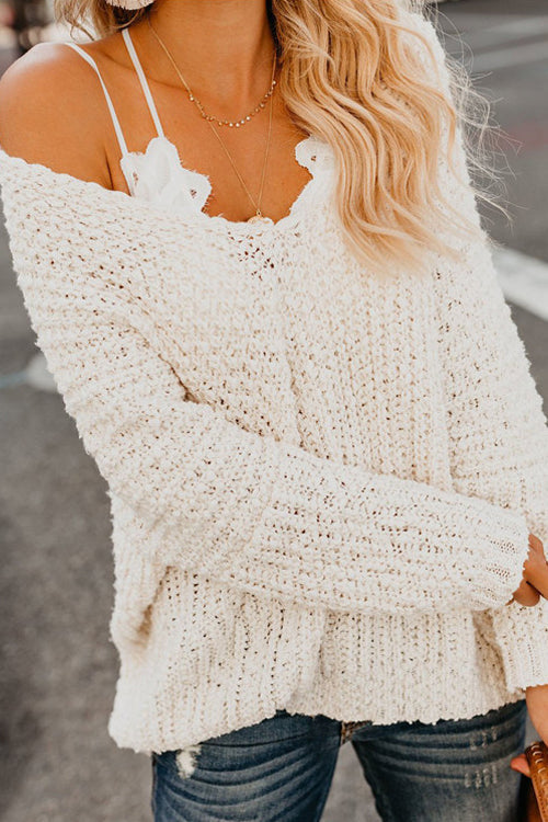 Loving Embrace V-Neck Knit Sweater