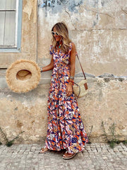Vorioal Printed Sleeveless Dress