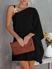 Vorioal Batwing Sleeve Strapless Dress