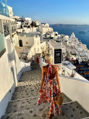 Vorioal Halter Neck Floral Dress