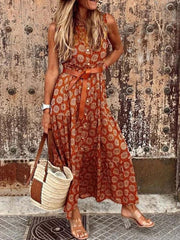 Vorioal Chiffon Polka Dot Dress