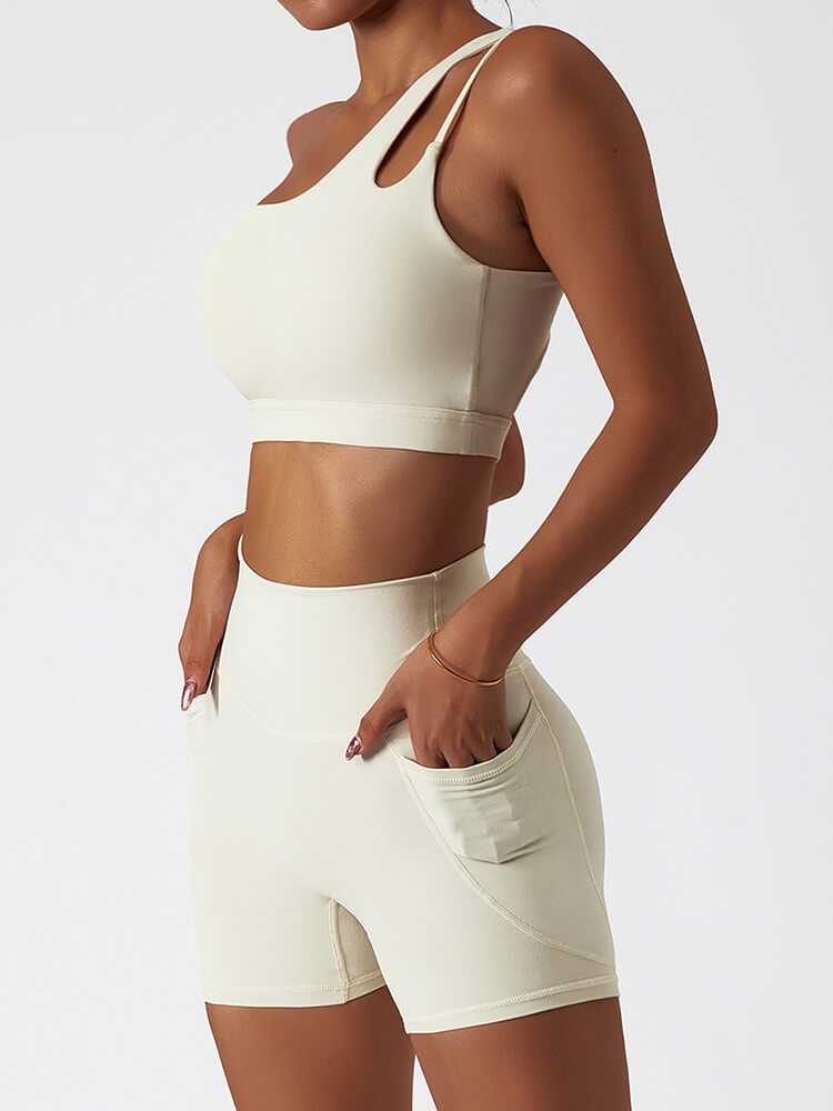 Air Cloud Cutout One Shoulder Sports Bra