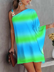 Vorioal Batwing Sleeve Strapless Dress