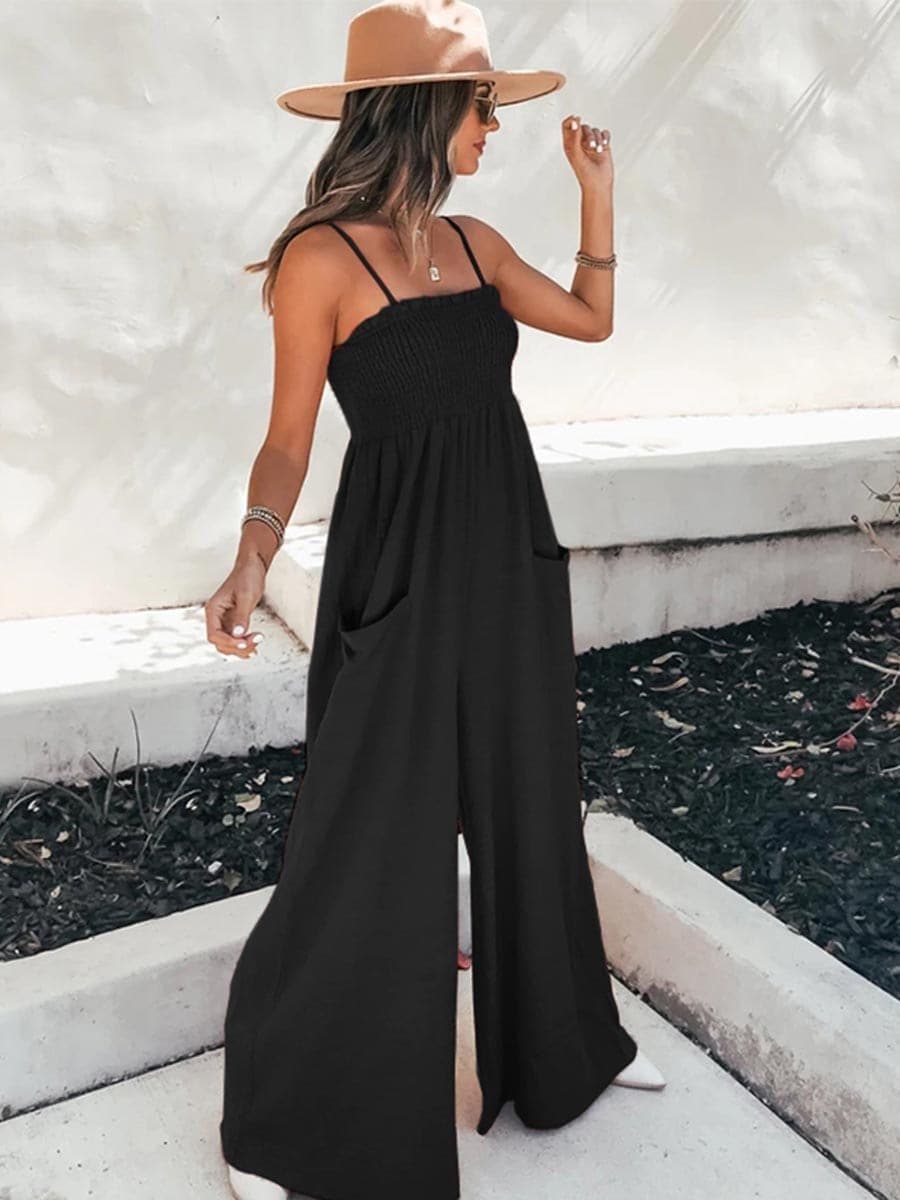 Vorioal Sling Pocket High Waist Jumpsuit