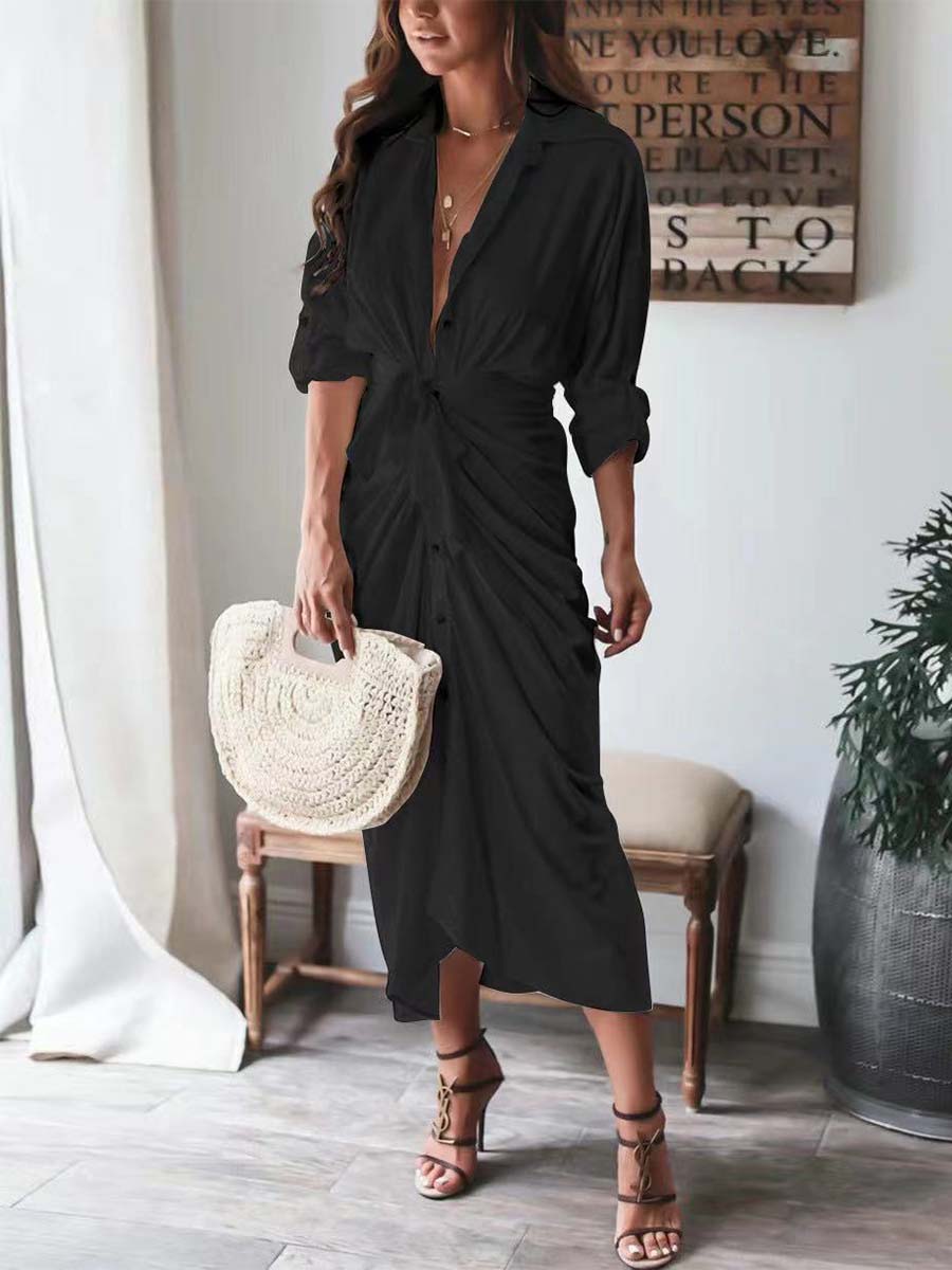 Vorioal Colorful Shirt Dress