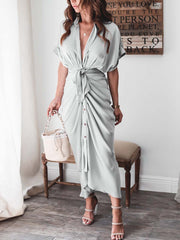Vorioal High Waist Belt Dress