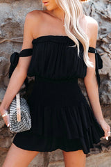 Your Sweetie Off Shoulder Ruffled Skater Mini Dress - 3 Colors