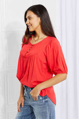 Culture Code Full Size Fresh From The Garden Button Yoke Top