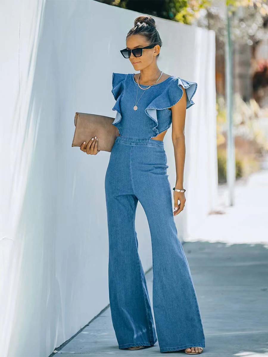 Vorioal Fashion Denim Jumpsuit