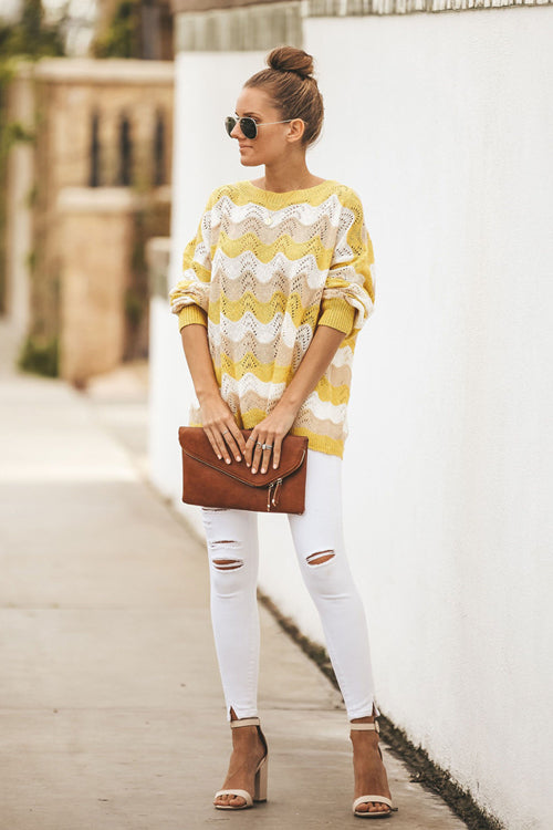 You Are My Sunshine Bright Yellow Stripe Sweater