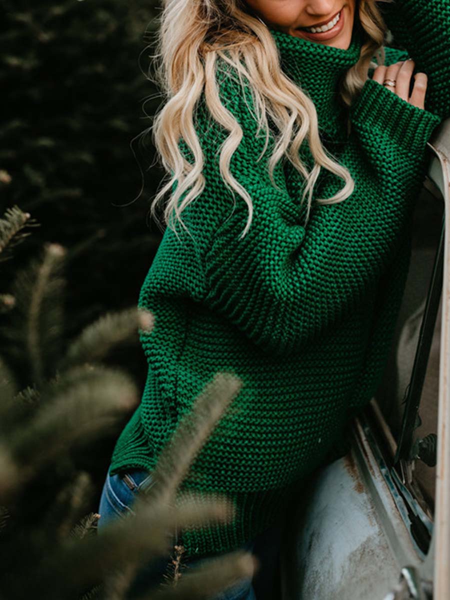 Vorioal Loose Turtleneck Warm Sweater