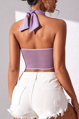 Meet Me Out Tonight Halter Neck Backless Bustier Crop Top - 2 Colors