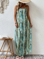 Vorioal Strap Print Dress