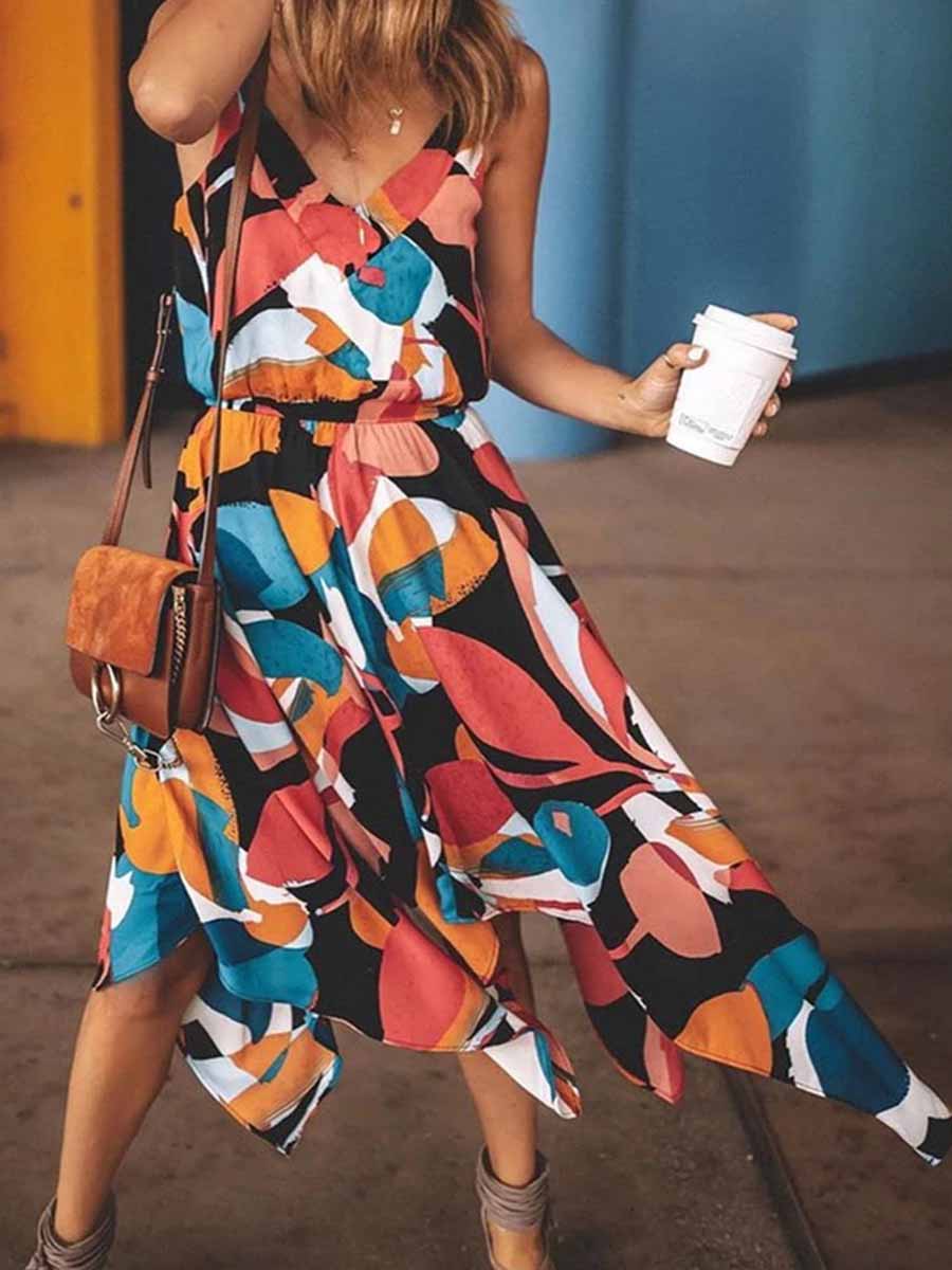 Vorioal Geometric Stitching Dress