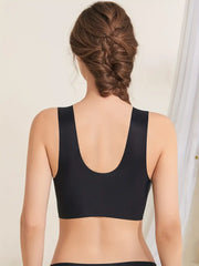 Lace Seamless Wirefree Push-up Pus size Full Coverage Bra Black