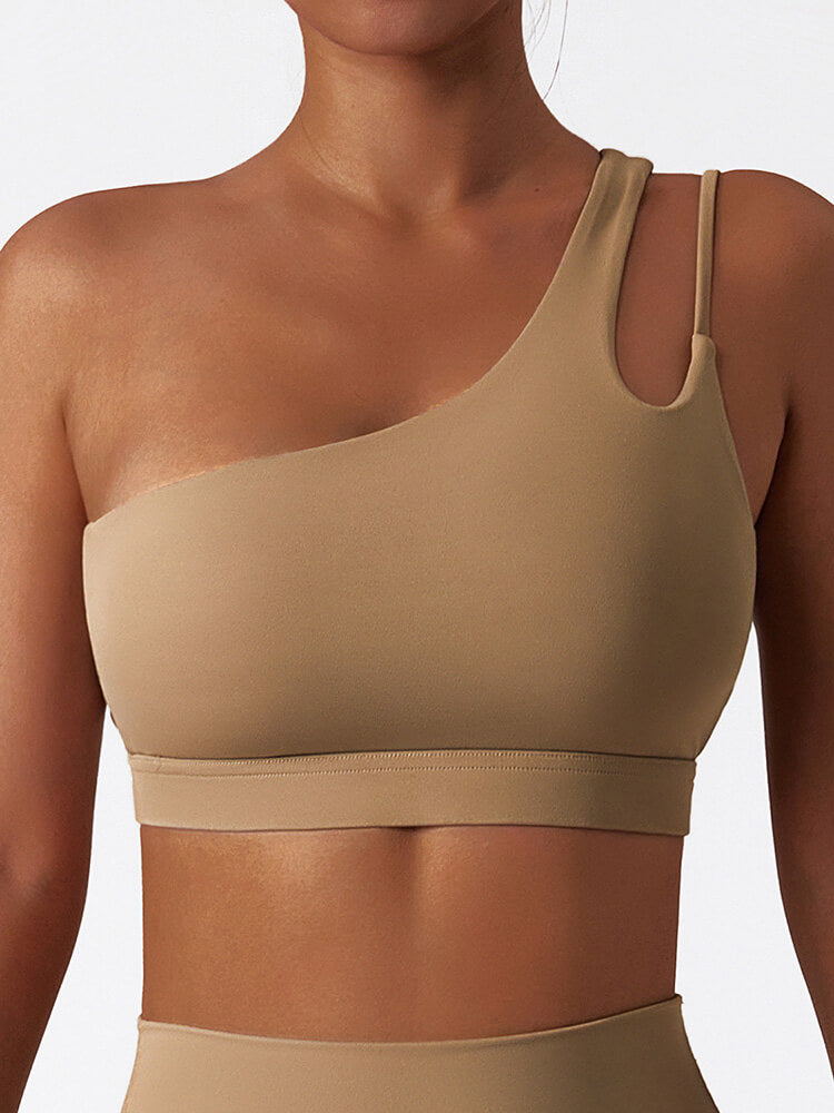 Air Cloud Cutout One Shoulder Sports Bra