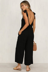 Loose Wide Leg Jumpsuit With Pocket