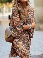 Vorioal Printed Loose Dress