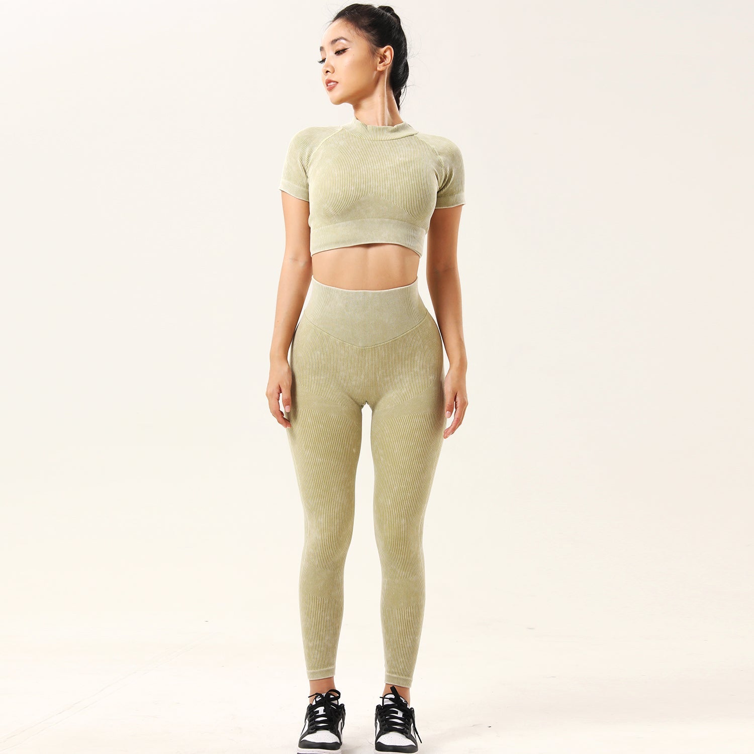 Workout Sets Stretch Top & High Waist Sport Leggings