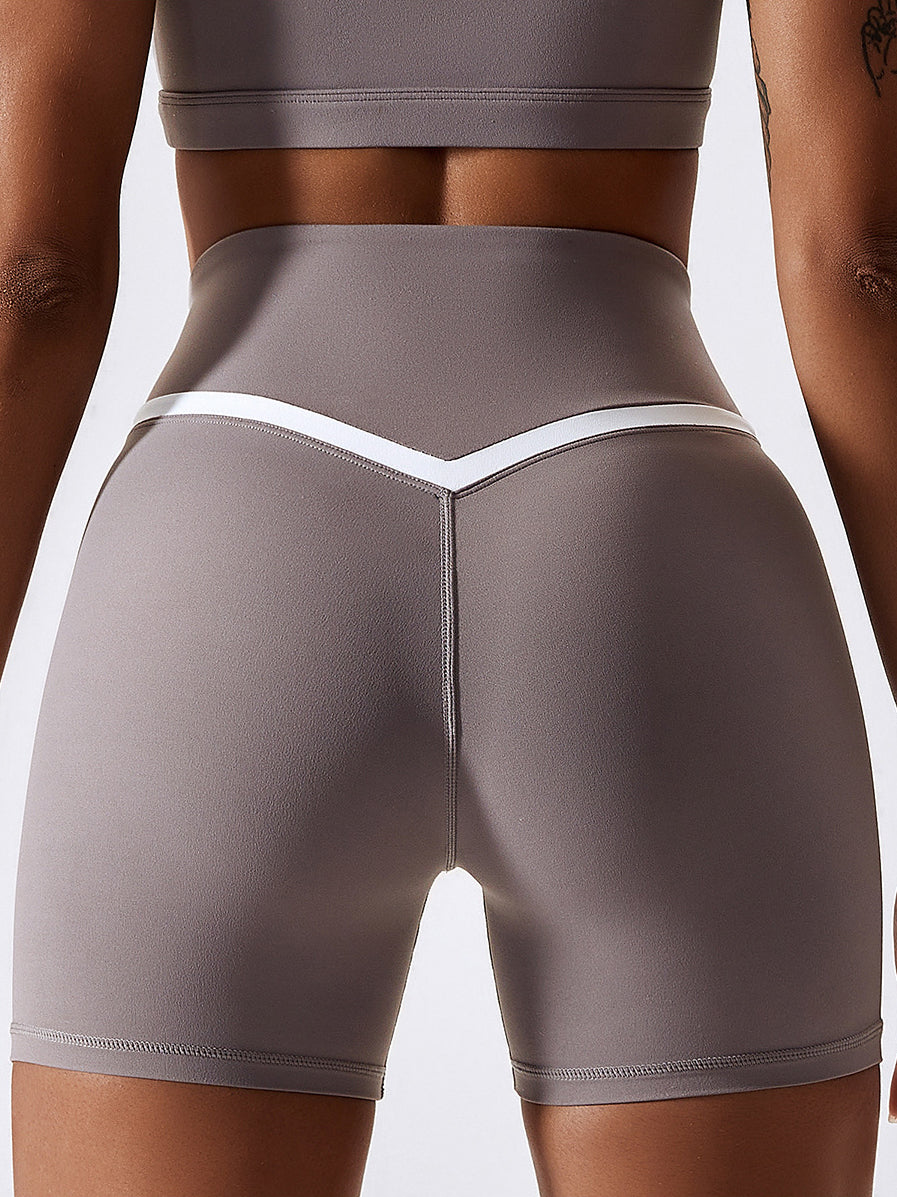 Air Cloud Contrast Cross Over Yoga Short