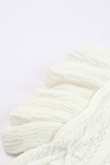 Flutter Sleeve Pompom Detail Knit Top