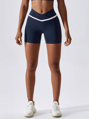 Air Cloud Contrast Cross Over Yoga Short