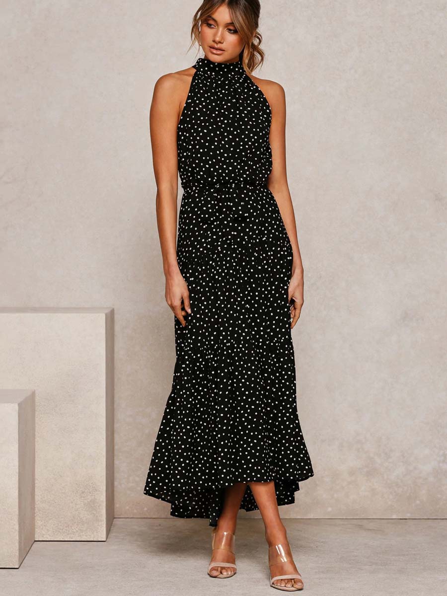 Vorioal Polka Dot Print Dress