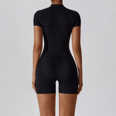 Zipper Short Sleeve Romper