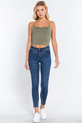 Elastic Strap Two Ply Dty Brushed Knit Cami Top